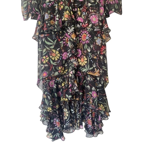 La DoubleJ Sissi Tiered Ruffle Midi Dress Babe in Silk Chiffon XS - Picture 8 of 17